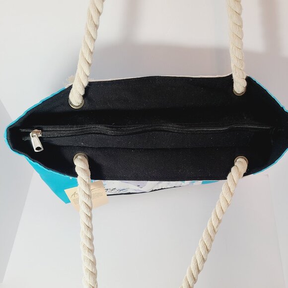 Blue Zebra Art Tote Bag by Angie Bryan Creations - Picture 3 of 6